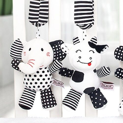 Anneau En Peluche Interactif Pour Siège De Voiture, Jouet De Berceau, Cadeau Pour Bébé, Hochet Suspendu, Cloche, Hochet En Peluche Pour Décoration De Berceau, 3 Pièces
