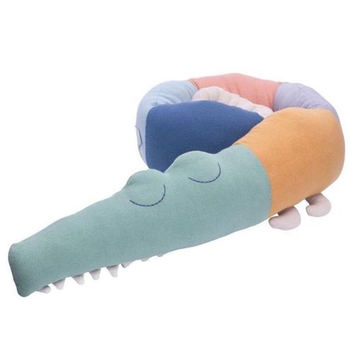 Lit De Nouveau-Né Pare-Chocs De 185cm, Poupée En Peluche Animal Crocodile De Dessin Animé, Protection De Berceau Pour Bébé, Coussin D'Oreiller, Accessoires De Crèche