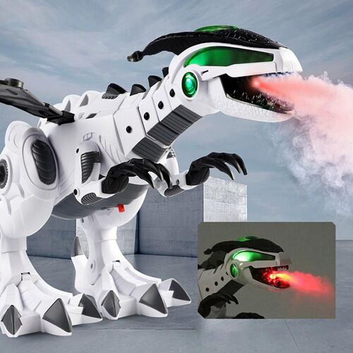 Jouet Électrique Dragon En Marche Qui Rugit, Dinosaure À Jet D'Eau Qui Respire Le Feu À Led