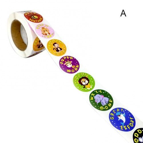 Autocollants En Rouleau D'Animaux Mignons Et Imperméables, 500 Pièces, Décalcomanies De Récompense Pour Enfants, Décor D'Ornement