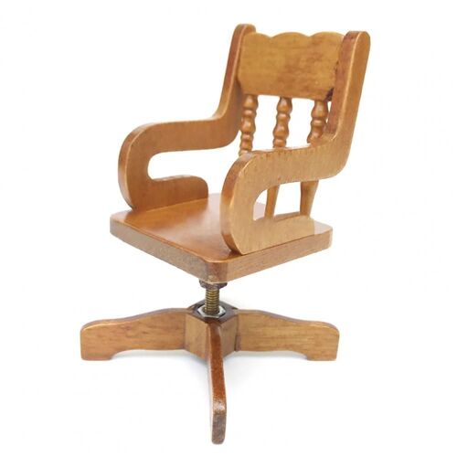 Chaise Pivotante En Bois, Jouet Pour Maison De Poupée, 1/12