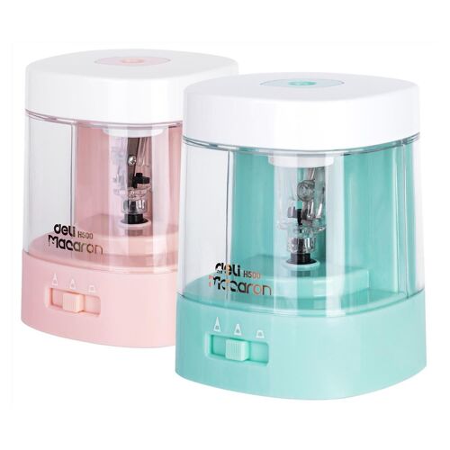 Deli Lot De 2 Tailles Crayon Électrique Macaron Vertical Pour Crayon Diamètre 8mm Vert Ou Rose Aléatoire