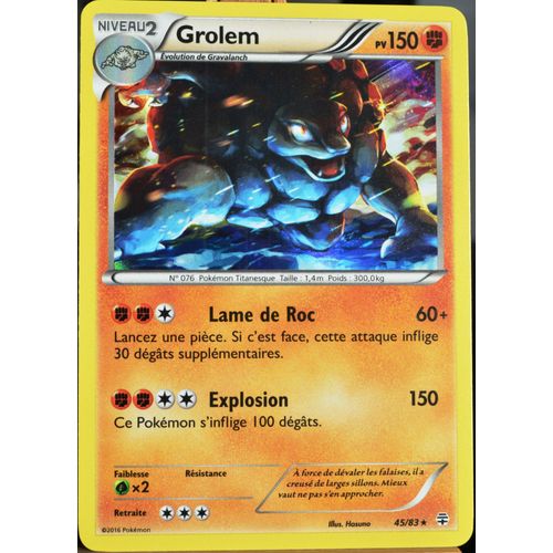 Carte Pokémon 45/83 Grolem 150 Pv Série Générations Neuf Fr
