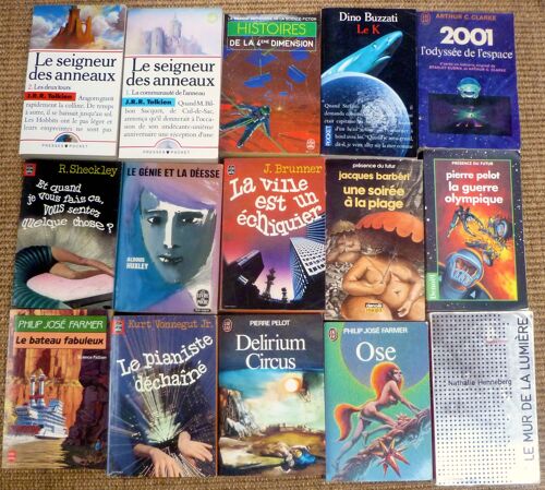15 Sf  Farmer Tolkien Pelot Xuxley Vonnegut Ect ...