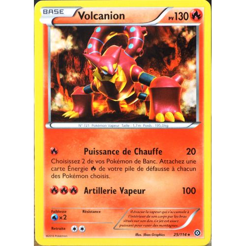 Carte Pokémon 25/114 Volcanion 130 Pv Xy - Offensive Vapeur Neuf Fr