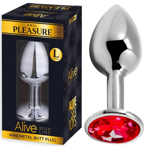 Plug Anal En Aluminium Et Strass Rouge - L