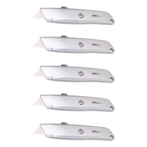 Deli Lot De 5 Cutters Large Pro Soft/Aluminium - Gamme Expert - 150 X 20 X36 Mm