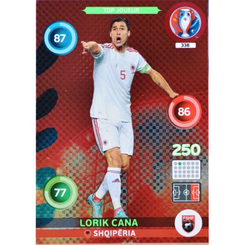 Carte Panini Xl Adrenalyn Euro 2016 338/459 Top Joueur Albania Lorik Cana Neuf Fr
