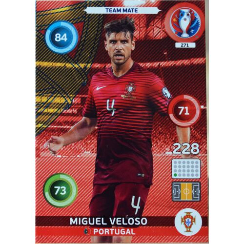 Carte Panini Xl Adrenalyn Euro 2016 271/459 Team Mate Portugal Miguel Veloso Neuf Fr