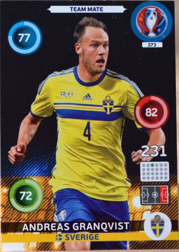 Carte Panini Xl Adrenalyn Euro 2016 373/459 Team Mate Sweden Andreas Granqvist Neuf Fr
