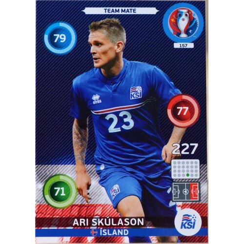 Carte Panini Xl Adrenalyn Euro 2016 157/459 Team Mate Iceland Ari Skulason Neuf Fr
