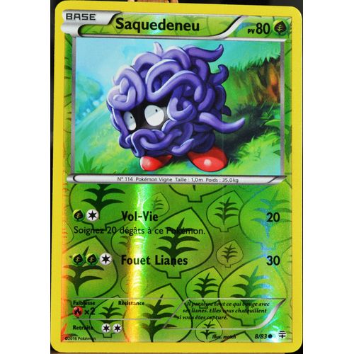 Carte Pokémon 8/83 Saquedeneu 80 Pv - Reverse Série Générations Neuf Fr