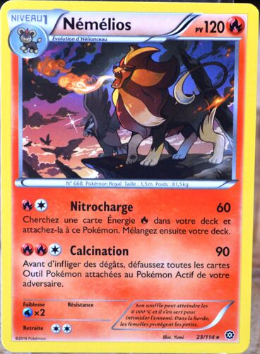 Carte Pokémon 23/114 Némélios 120 Pv Xy - Offensive Vapeur Neuf Fr