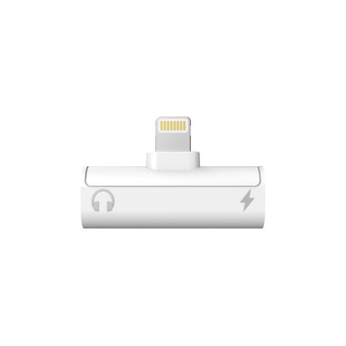 Mobility Lab - Lightning vers prise casque/adaptateur de charge - Lightning mâle pour Lightning, mini-phone stereo 3.5 mm femelle - blanc