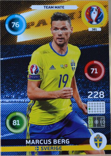 Carte Panini Xl Adrenalyn Euro 2016 381/459 Team Mate Sweden Marcus Berg Neuf Fr