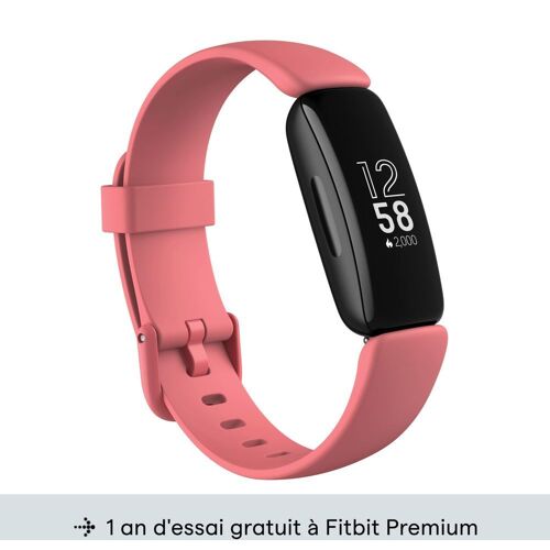 Fitbit Inspire 2 - Noir - Tracker d'activités avec bracelet - silicone - rose du désert - taille du bracelet : S/L - monochrome - Bluetooth