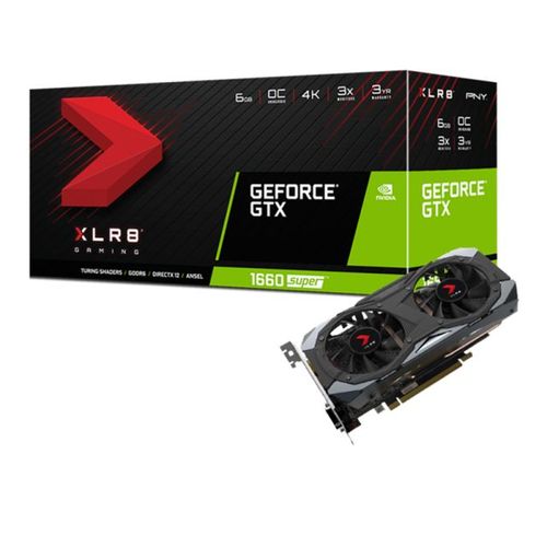 PNY GeForce GTX 1660 SUPER Gaming Dual Fan - Overclocked Edition - carte graphique - GF GTX 1660 SUPER - 6 Go GDDR6 - PCIe 3.0 x16 - DVI, HDMI, DisplayPort