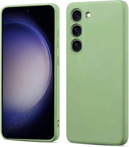 Coque Silicone Avec Samsung Galaxy S23, Antichoc Extreme Mat Toucher Doux Confortable Antirayures Dos Rigide Coque Guardian(Niveau Militaire Protection) - Vert Matcha