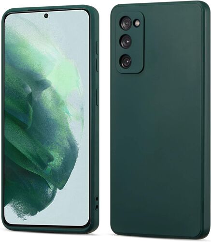 Coque Silicone Avec Samsung Galaxy S20 Fe 5g, Antichoc Extreme Mat Toucher Doux Confortable Antirayures Dos Rigide Coque Guardian(Niveau Militaire Protection) - Vert Fonce