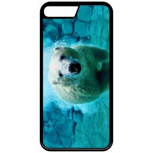 Coque Iphone 7 - Gros Ours Blanc Plongee - Noir