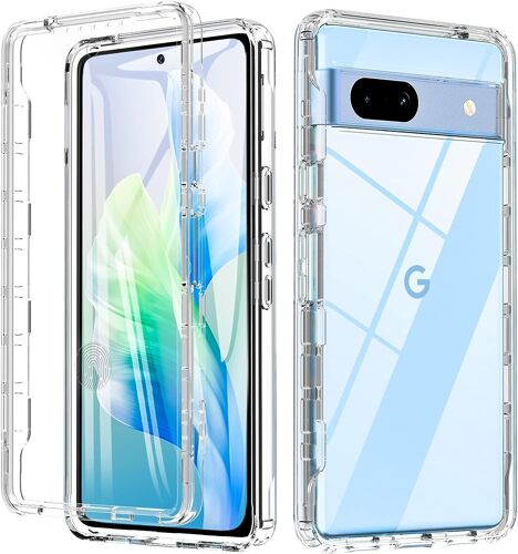 Coque Pour Google Pixel 7a, 360 ¡Ã Full Body Double Coque Antichoc Housse Protection Decran Integree En, Antirayures Robuste Etui Bumper Case Google Pixel 7a 5g, Transparent
