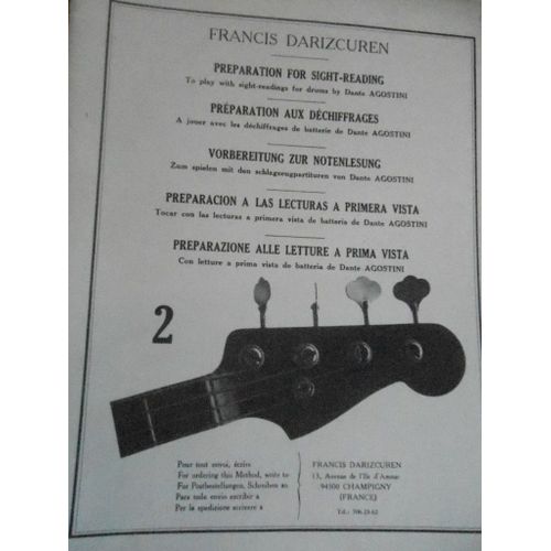 Préparation Aux Déchiffrages Vol 2  Francis Darizcuren  Agostini
