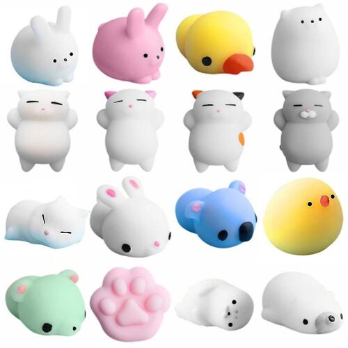 Mardi Gras Cadeaux 16pc Mignon Guérison Enfants Kawaii Jouet Anti-Stress 243259