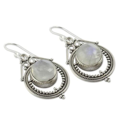 Femmes Vintage Bijoux Pierre De Lune Boucles D'oreilles Pierre Précieuse Dangle Hook Stud Boucle D'oreille Cadeau