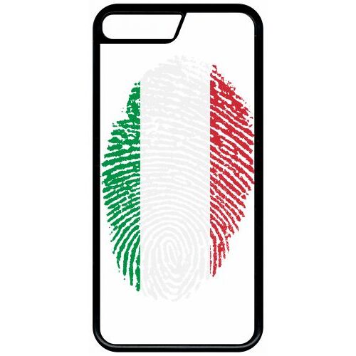 Coque iphone 7 - empreinte digitale drapeau italie italy - noir