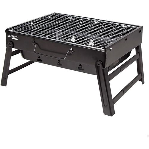 ASFASFq-Barbecue portable pliant rectangulaire noir 40x28x20 cm Aktive