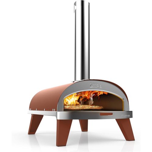 ASFASFq-Four à Pizza à Pellets Piana ¿ Terracotta ¿ Ultra Compact & Innovant ¿ Chauffe à 450°C en 20 min ¿ Cuisson Express 90 sec ¿ Pierre Réfractaire Ø31 cm