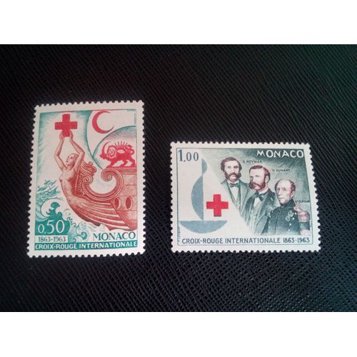 Timbre Monaco Yt 607 - 608 Séries: Croix-Rouge Internationale, 100 Ans 1963 ( 160206 )