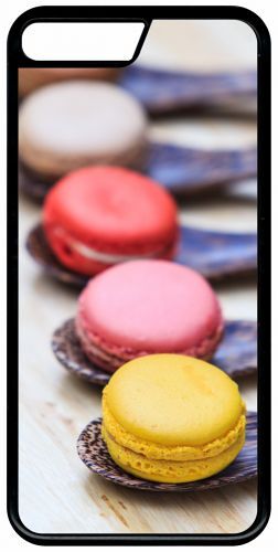 Coque iphone 7 - gourmandise de macaron - noir