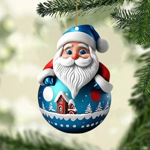 Ornements de Noël - Pendentif de Noël en acrylique Ornements suspendus religieux ronds pour arbre de Noël Décorations de Noël pour la maison Holiday Decor Fest