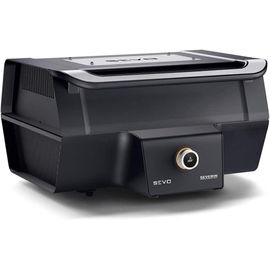 ASFASFq-SEVERIN Barbecue électrique avec sonde thermique intégrée SEVO GT, Gril électrique 3 000 W avec couvercle, Gril de table, fonction démarrage rapide jusqu¿à 500°C, Noir, PG 8106