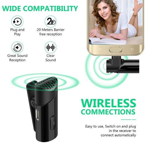 Micro Portable, Batterie Rechargeable, 300mah, Alimenté De Type C, Mini-Micro, Connexion Sans Barrière, 20m