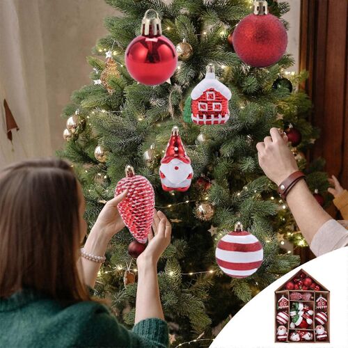 Boules de Noël Ornements Décorations d'arbre,2,36 Pouces Ampoules de Noël Ornements Pour Arbre de Noël Ornements Jupe d'arbre Maison Fête Décor Vacances GAO2022