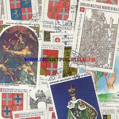 Ordre De Malte 25 Timbres Differents Obliteres