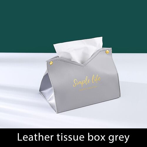 Housse de boîte en tissu en cuir, support de boîte en tissu pliable triangulaire - Boîte de rangement décorative moderne pour salon, chambre à coucher, voiture, bureau, idées cadeaux