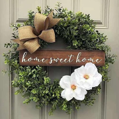 Simulation Pivoine Fleur Porte Suspendue Couronne Murale Couronne Fenêtre Décoration GAO3666