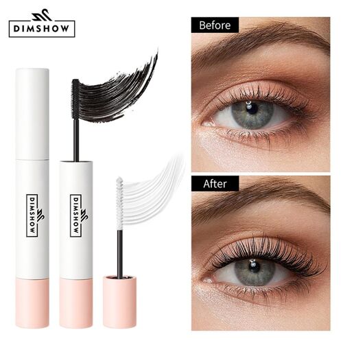 Double Effet Crème De Mascara Noir Pour Les Yeux, Long, Cursé, Épais,, Contre-Tranchant, Longue Durée, Non Smudging, Crème Mascara Noire 2-En-1 Yeux 