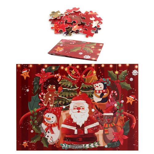 1000 pièces noël Puzzle pour les amis de la famille enfants jouets éducatifs, père noël bonhomme de neige avec fauve