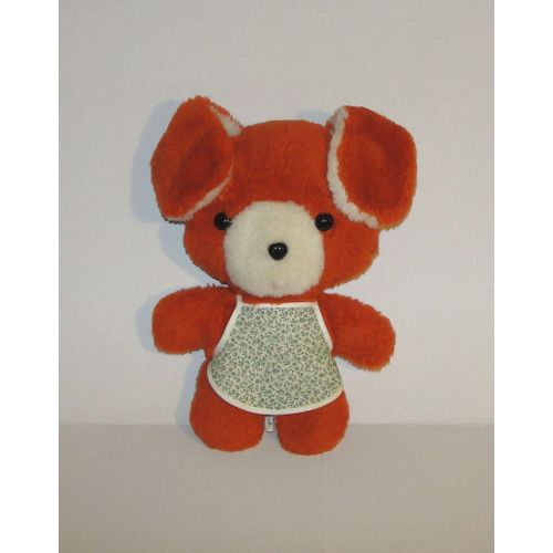 Chien Ou Renard Ajena Vintage Peluche Doudou Animal Rouge Rouille 30 Cm
