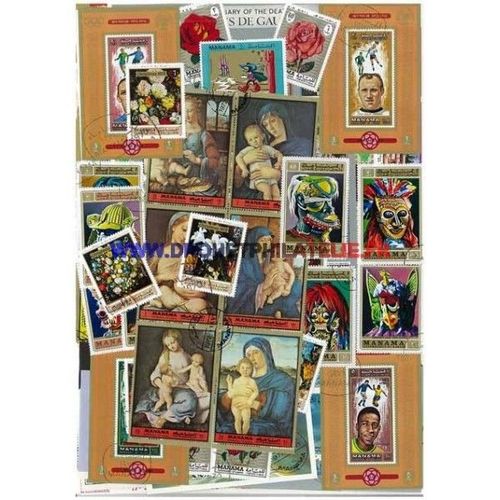 Manama 500 Timbres Differents Obliteres