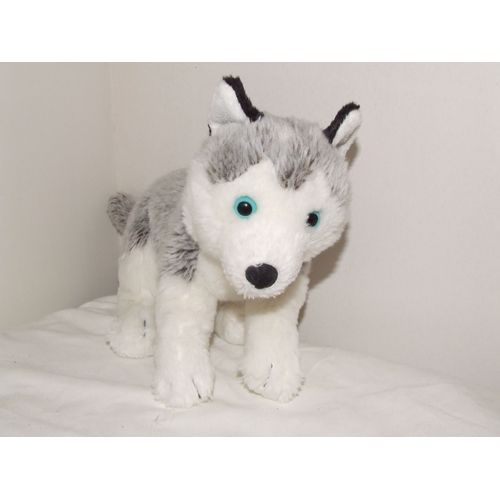 Loup Animal Alley Doudou Peluche Gris Blanc 33 Cm