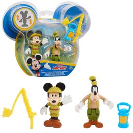 MICKEY MOUSE Mickey  Blister 2 figurines articulées 7,5 cm avec accessoires - Camping