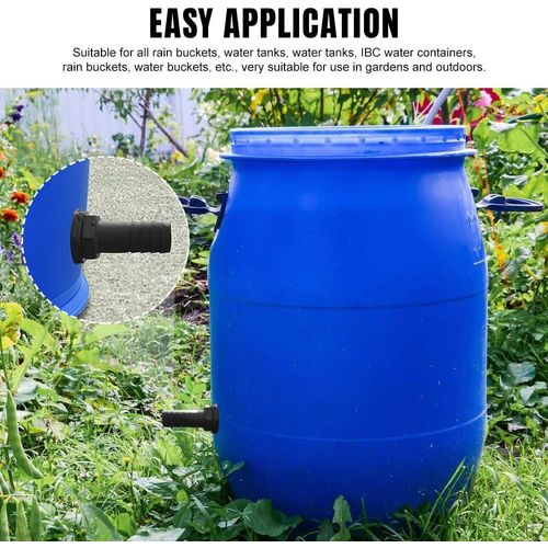 ASFASFq-Trop-Plein Cuve Eau, Lot de 2 Trop Plein Embout Droit Cannelé 25mm Raccords de Trop-Plein pour Tuyau de Trop-Plein avec écrou et Rondelle