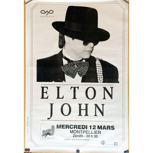 Elton John - Affiche Concert Montpellier 12/03/1986