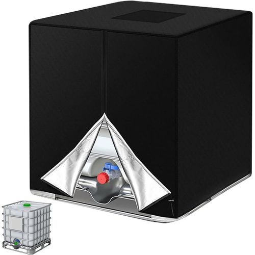 ASFASFq-Bache pour Cuve 1000L IBC, Bâche Couverture Réservoir IBC, Anti-poussière Anti-UV Anti-Pluie, Housse de Réservoir IBC 1000L, Bâche de réservoir d'eau, IBC bache Protection (120x100x116 cm)