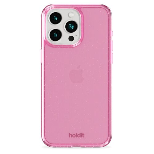 Holdit Coque Pailletée iPhone 15 Pro Pink